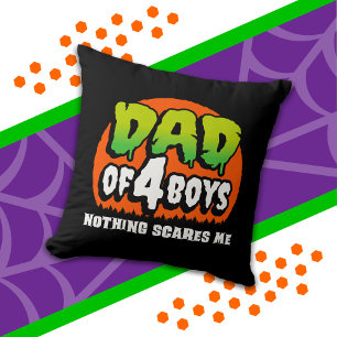 Grappige Halloween Niets Maakt Me Bang Papa van 4  Kussen