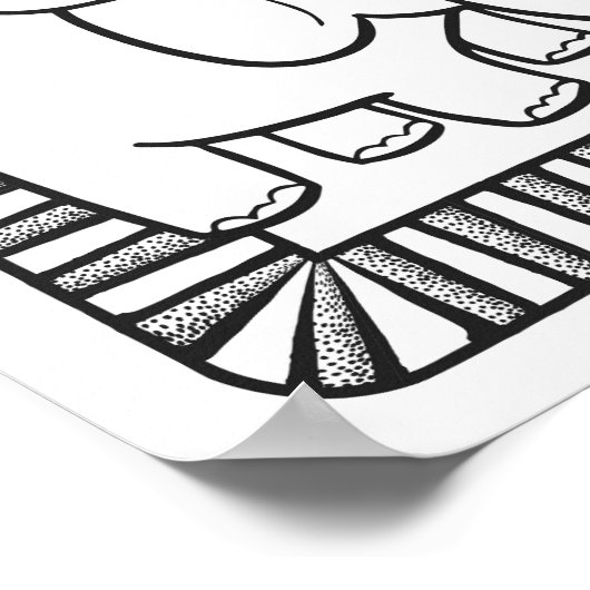 Grappige Halloween olifant kleurplaat Poster (Hoek)