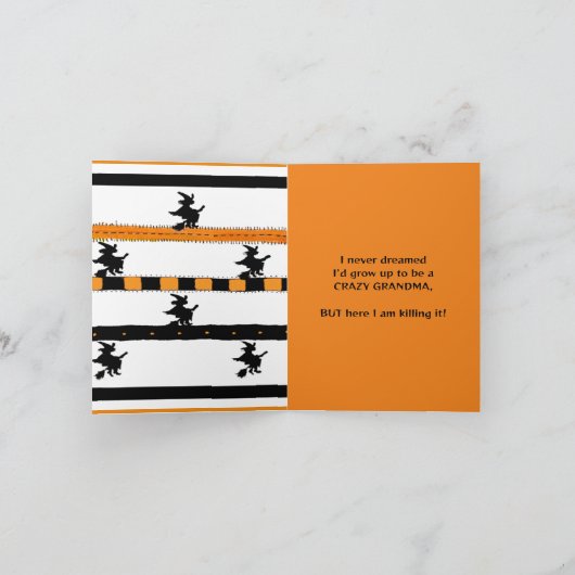 Grappige Halloween oma heks Kaart (Binnen)
