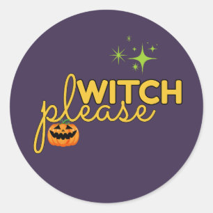 Grappige Halloween-ontwerp met heks Ronde Sticker