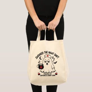 Grappige Halloween Overleefde Nachtdienst Geest Ve Tote Bag
