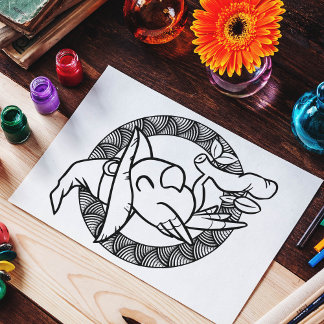 Grappige Halloween Parrot kleurplaat Poster