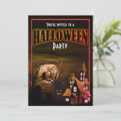 Grappige Halloween Party Uitnodiging (Staand voorkant)