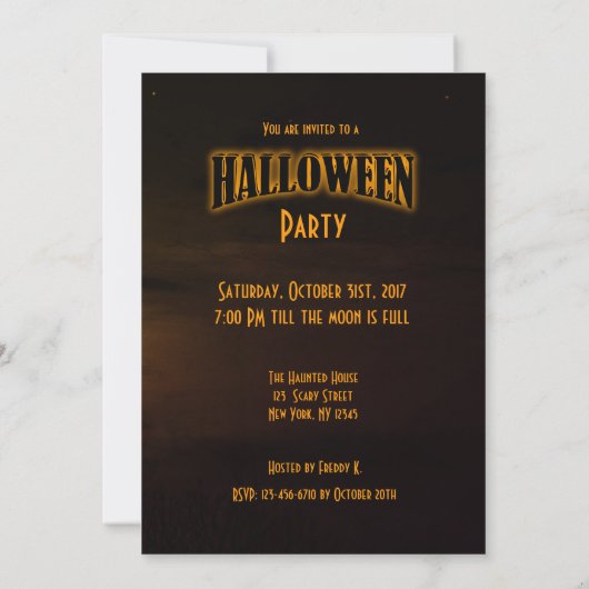 Grappige Halloween Party Uitnodiging (Achterkant)