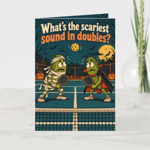 Grappige Halloween Pickleball Dubbelkaart Kaart