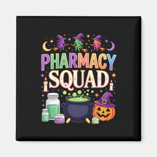 Grappige Halloween Pillen Pharmacy Squad Shirt Pha Magneet (Voorkant)