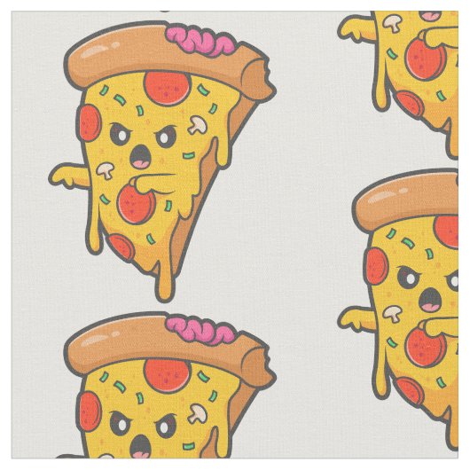 Grappige Halloween Pizza Monster Zombie Stof (Close Up)