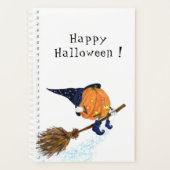 Grappige Halloween Planner Heksenpompoen Vliegen (Voorkant)