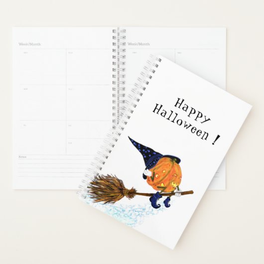 Grappige Halloween Planner Heksenpompoen Vliegen (Display)