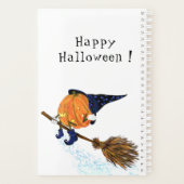 Grappige Halloween Planner Heksenpompoen Vliegen (Achterkant)