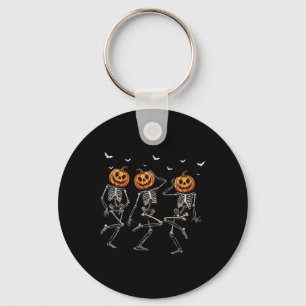 Grappige Halloween Pompoen Dansend Skelet Kostuum  Sleutelhanger