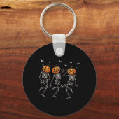 Grappige Halloween Pompoen Dansend Skelet Kostuum Sleutelhanger (Voorkant)