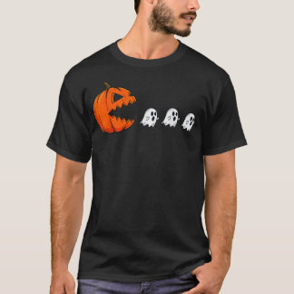 Grappige Halloween Pompoen Eet Geest Gamer Mannen T-shirt