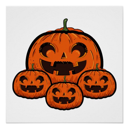 Grappige Halloween pompoen, enge Halloween Perfect Poster (Voorkant)