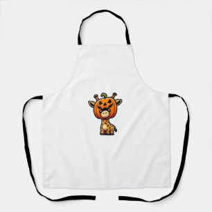 Grappige Halloween pompoen Giraffe Herfst Helm Pet Schort