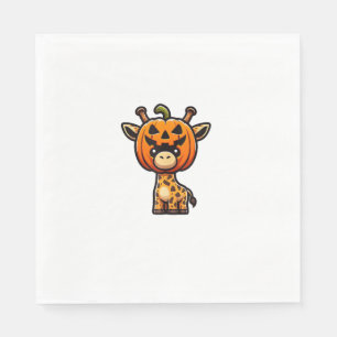 Grappige Halloween pompoen Giraffe Herfst Helm Pet Servet