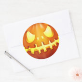 Grappige Halloween pompoen gloeiende jack op lanta Ronde Sticker (Envelop)