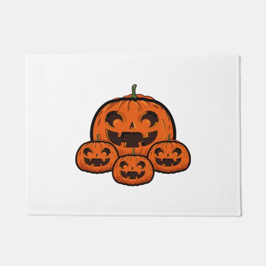 Grappige Halloween pompoen, griezelige Halloween Deurmat (Voorkant)