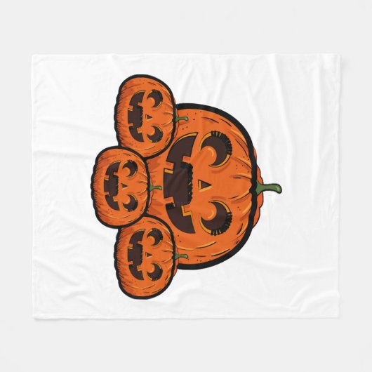 Grappige Halloween pompoen, griezelige Halloween Fleece Deken (Voorkant (Horizontaal))