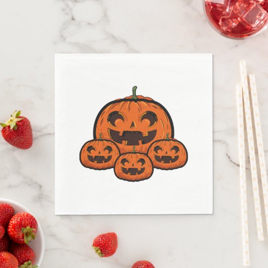 Grappige Halloween pompoen, griezelige Halloween Servet (Insitu)