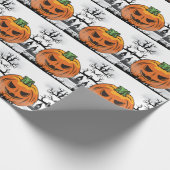 Grappige Halloween Pompoen Halloween Party decorat Cadeaupapier (Hoek)