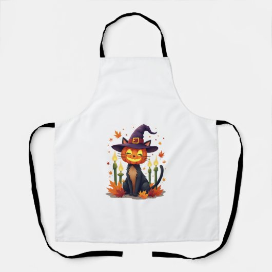 Grappige Halloween Pompoen Hoofd Kat Liefhebber Schort (Voorkant)