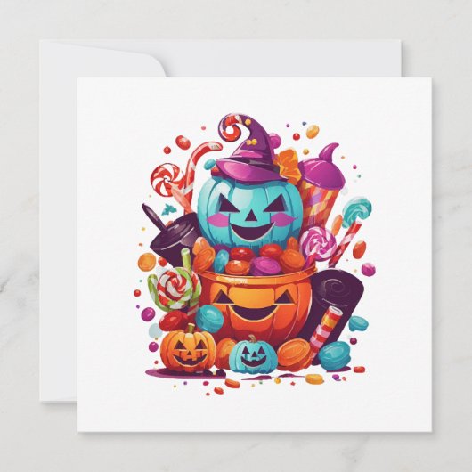 grappige halloween pompoen kaart (Voorkant)