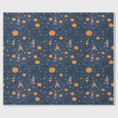 Grappige Halloween pompoen kat heks cadeau wrap Cadeaupapier (Vlak)