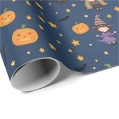 Grappige Halloween pompoen kat heks cadeau wrap Cadeaupapier (Rol Hoek)