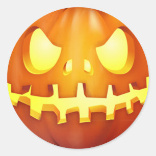 Grappige Halloween Pompoen Lichtgevende Jack o lan Ronde Sticker