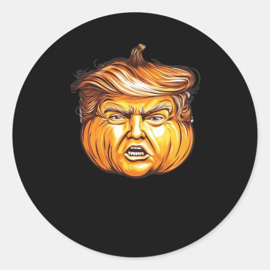 Grappige Halloween pompoen politieke parodie Donal Ronde Sticker (Voorkant)