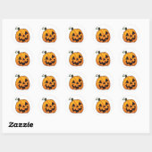 Grappige Halloween Pompoen Ronde Sticker (Vel)