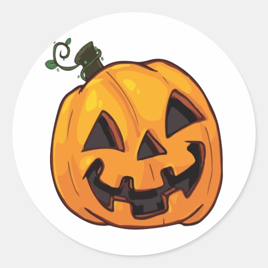 Grappige Halloween Pompoen Ronde Sticker (Voorkant)