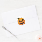 Grappige Halloween Pompoen Ronde Sticker (Envelop)