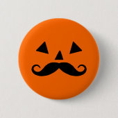 Grappige Halloween pompoen snor Ronde Button 5,7 Cm (Voorkant)
