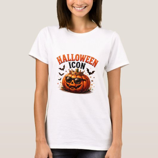 👑 Grappige Halloween Pompoen Spreuk 🎃 T-shirt (Voorkant)