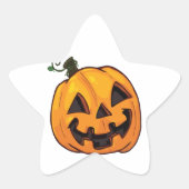 Grappige Halloween Pompoen Ster Sticker (Voorkant)