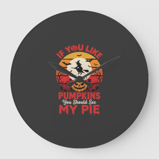Grappige Halloween Pompoen Taart Ontwerp_1 Grote Klok (Voorkant)