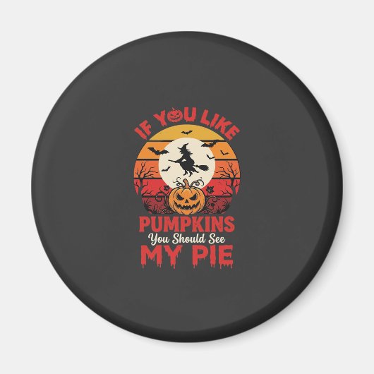Grappige Halloween Pompoen Taart Ontwerp_1 Magneet (Voorkant)