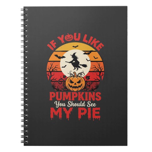 Grappige Halloween Pompoen Taart Ontwerp_1 Notitieboek (Voorkant)