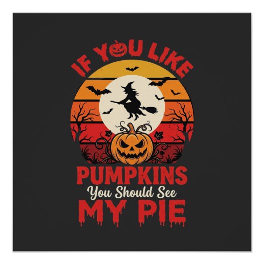 Grappige Halloween Pompoen Taart Ontwerp_1 Perfect Poster (Voorkant)