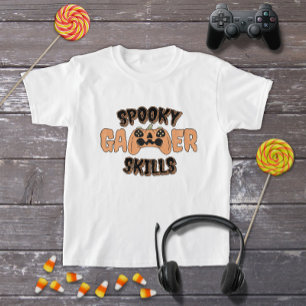 Grappige Halloween Pompoen Video Gamer Controller T-shirt