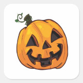 Grappige Halloween Pompoen  Vierkante Sticker (Voorkant)
