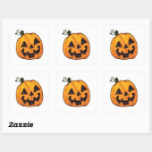 Grappige Halloween Pompoen  Vierkante Sticker (Vel)