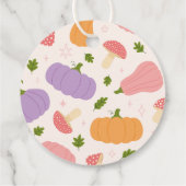 Grappige Halloween pompoenen en paddenstoelen Bedankjes Labels (Achterkant)