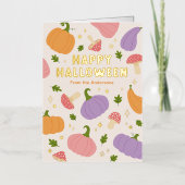 Grappige Halloween pompoenen en paddenstoelen Folie Wenskaart (Voorkant)