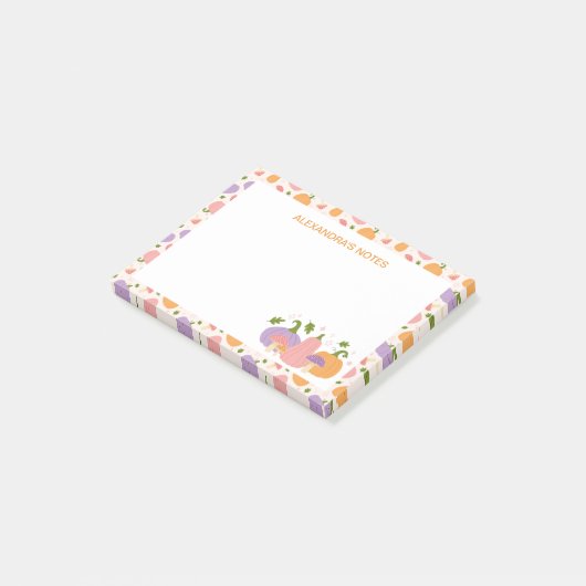 Grappige Halloween pompoenen en paddenstoelen Post-it® Notes (Schuin)