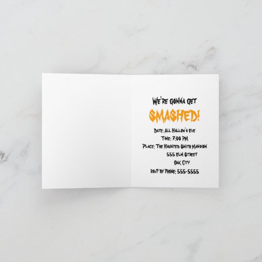 Grappige Halloween pompoenen Party Uitnodiging Sja (Binnen)