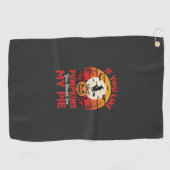 Grappige Halloween Pompoenen Taart Ontwerp_1 Golfhanddoek (Horizontaal)