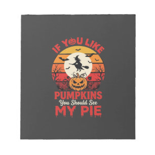 Grappige Halloween Pompoenen Taart Ontwerp_1 Notitieblok